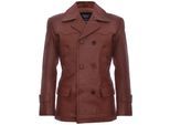 Cow Hide Dr Who Naval German Pea Coat leren jas