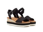 TOMS Diana Canvas Wig Vrouwen Zwarte Sandalen