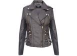 Dames leren Brando bikerjack-Loddon