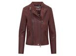 Dames bordeaux leren bikerjack - Delhi