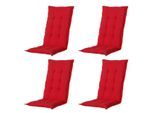 Madison tuinkussens hoge rug panama red 123x50 - 4 stuks