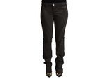 Costume National Dames Zwart Katoenen Mid Waist Skinny Broek