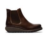 Fly London SALV Chelsea-Stiefel aus Leder für Damen, Braun, Keilabsatz