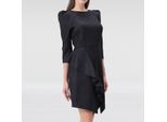 Stretch suede jurk met ruches op rok