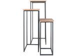 Home67 Plantentafels sam vierkant set van 3 bruin mangohout