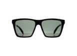 Alexander McQueen AM0352S 002 glanzend zwart en zilver groen grijs zonnebril