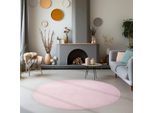Muratap Sky soft uni basic rond vloerkleed laagpolig effen kleur