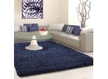 Muratap Basic shaggy vloerkleed donker blauw hoogpolig- 240x340 cm