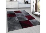 Muratap Plus vloerkleed laagpolig tapijt woonkamer grijs / rood- 280x370 cm