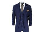 Heren 3-delig marineblauw Birdseye klassiek pak
