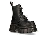 New Rock zwart lederen gevechtstorenlaarzen - M-NEWMILI083-S21