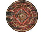 Muratap Rond vintage marrakech laagpolig vloerkleed multikleur zwart- 200 cm rond
