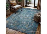 Muratap Picasso sarough vintage vloerkleed blauw laagpolig- 240x340 cm