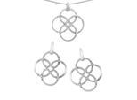 Orphelia Dames 925 Sterling Zilveren Set: Ketting-Hanger + Oorbellen - Zilver SET-6085