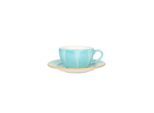 Bonna Koffie kopjes & schotel aqua porselein set van 6