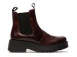 Fly London Damen MEDI789 Chelsea-Stiefel mit Keilabsatz und Plateausohle, Weinrot