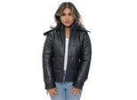 Dames puffer leren bomberjack-Ajax