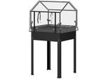 4goodz Verhoogde plantenbox met afvoergaten, 60 x 60 x 120 cm, zwart