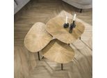 Hoyz salontafel set-3 vierhoekig ray brons/goud metaal