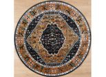 Muratap Picasso paloma rond vintage vloerkleed multi / geel laagpolig- 240 cm rond