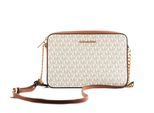 Michael Kors Dames Jet Set Grote Oost-West Saffiano Leren Schoudertas Handtas (Vanilla Signature)