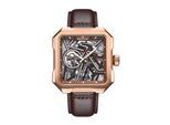 Montre squelette automatique Campbell avec bracelet en cuir Heritor