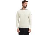 No Excess Pullover half zip wing collar tuck chalk