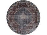 Veer Carpets Vloerkleed madel rond rood/blauw ø120 cm