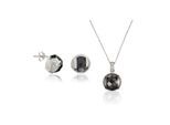 Orphelia Dames 925 Sterling Zilver Set: Ketting-Pendant + Oorbellen - Zilver SET-5912