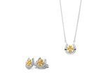 Orphelia 'Signature' Damen Set aus 925 Sterlingsilber: Ketten-Anhänger + Ohrringe - Silber/Gold SET-7517