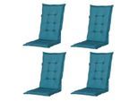 Madison tuinkussens hoge rug panama sea blue 123x50 - 4 stuks