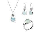 Orphelia 'Anat' Dames 925 Sterling Zilver Set: Ketting + Oorbellen + Ring - Zilver SET-7467