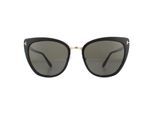 Tom Ford Zonnebril Simona FT0717 01A Glanzend Zwart Roos Goud Smoke Grijs