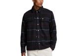 Lyle & Scott geborsteld tartan modderig marineblauw overshirtjack