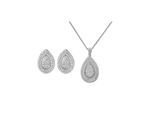 Orphelia Dames 925 Sterling Zilveren Set: Ketting-Pendant + Oorbellen - Zilver SET-5796