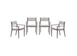 Garden Impressions Parijs tuinstoelen set van 4 carbon black / desert sand