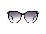 Tom Ford Ronde Dames Glanzende Zwarte Rook Grijze Gradient Zonnebril