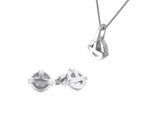 Orphelia Dames 925 Sterling Zilveren Set: Ketting-Pendant + Oorbellen - Zilver SET-5677