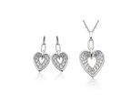 Orphelia Dames 925 Sterling Zilveren Set: Ketting-Hanger + Oorknoppen - Zilver SET-5959