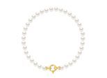 DIADEMA - Armband - Echte Süßwasserperlen - Weiß - Gelbgold