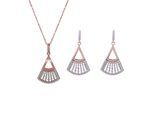 Orphelia 'Carina' Dames 925 Sterling Zilver Set: Halsketting + Oorbellen - Roze SET-7436