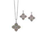 Orphelia Dames 925 Sterling Zilveren Set: Ketting-Hanger + Oorbellen - Zilver SET-5225