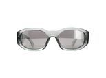 Versace rechthoek unisex transparant grijs licht grijs zilveren spiegel ve4361 zonnebril