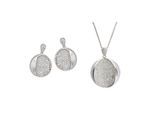 Orphelia Dames 925 Sterling Zilveren Set: Ketting-Hanger + Oorbellen - Zilver SET-5936