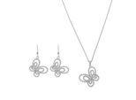 Orphelia Dames 925 Sterling Zilveren Set: Ketting-Hanger + Oorbellen - Zilver SET-5264