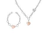 Orphelia Damen-Set aus 925er Sterlingsilber: Kette + Armband – Silber/Rosé SET-049