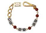 Dolce & Gabbana Goldene Ketten-Armband mit Messingperlen und Hummerverschluss für Damen