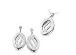 Orphelia Dames 925 Sterling Zilveren Set: Ketting-Hanger + Oorbellen - Zilver SET-5067