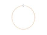 Collier Rang de Perles d'Eau Douce Rose Naturel 6-7 mm Anneau Marin Argent 925 Longueur 45 cm