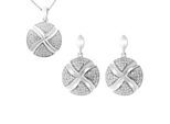 Orphelia Dames 925 Sterling Zilveren Set: Ketting-Hanger + Oorbellen - Zilver SET-6043